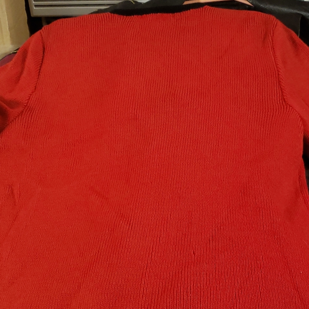 S Brook Brother's Red and Black Bottom Up Sweater
